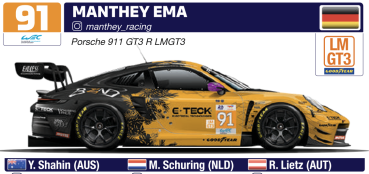 Preview: Decal Porsche 911 991 GT3 R  Manthey  EMA Lemans  2024 #91 FFSFD1019v01 RSPTM